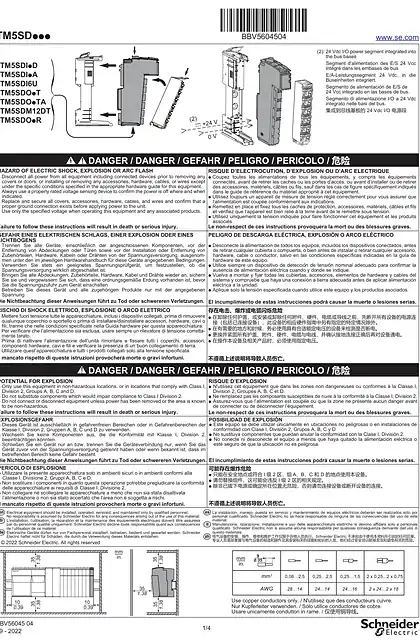 schneider施耐德TM5SD... Digital I_O Modules_ 说明书